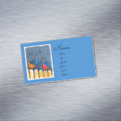 深紅色オン絵画フェンスオリジナル- Art マグネット名刺 (インサイチュ)