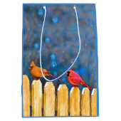 深紅色オン絵画フェンスオリジナル- Art ミディアムペーパーバッグ (正面)