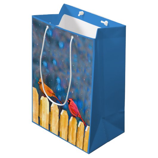 深紅色オン絵画フェンスオリジナル- Art ミディアムペーパーバッグ (正面アングル)