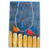 深紅色オン絵画フェンスオリジナル- Art ミディアムペーパーバッグ (裏面)