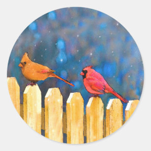 深紅色オン絵画フェンスオリジナル- Art ラウンドシール