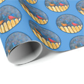 深紅色オン絵画フェンスオリジナル- Art ラッピングペーパー (ロールコーナー)