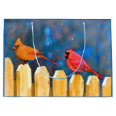 深紅色オン絵画フェンスオリジナル- Art ラージペーパーバッグ (正面)