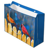 深紅色オン絵画フェンスオリジナル- Art ラージペーパーバッグ (正面アングル)