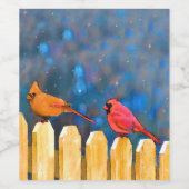 深紅色オン絵画フェンスオリジナル- Art ワインラベル (シングルラベル)