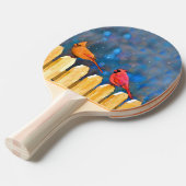 深紅色オン絵画フェンスオリジナル- Art 卓球ラケット (正面アングル)