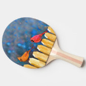 深紅色オン絵画フェンスオリジナル- Art 卓球ラケット (横)