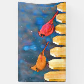 深紅色オン絵画フェンスオリジナル- Art 横断幕 (縦)