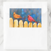 深紅色オン絵画フェンスオリジナル- Art 長方形シール (バッグ)