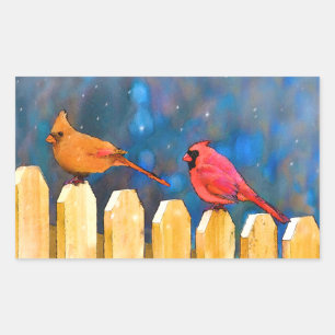 深紅色オン絵画フェンスオリジナル- Art 長方形シール