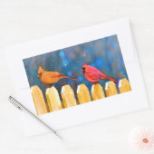 深紅色オン絵画フェンスオリジナル- Art 長方形シール (封筒)