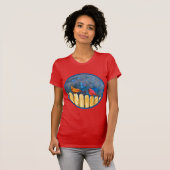 深紅色オン絵画フェンスオリジナル- Art Tシャツ (正面フル)
