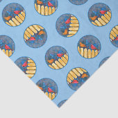 深紅色オン・フェンスイン冬絵を描のオリジナル・アート 薄葉紙 (詳細)