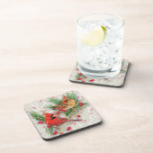 深紅色カップルのクリスマス コースター (右側)