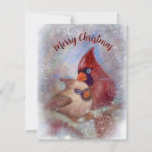 深紅色クリスマスカードのカスタマイズ可能な絵を描アート サンキューカード (正面)