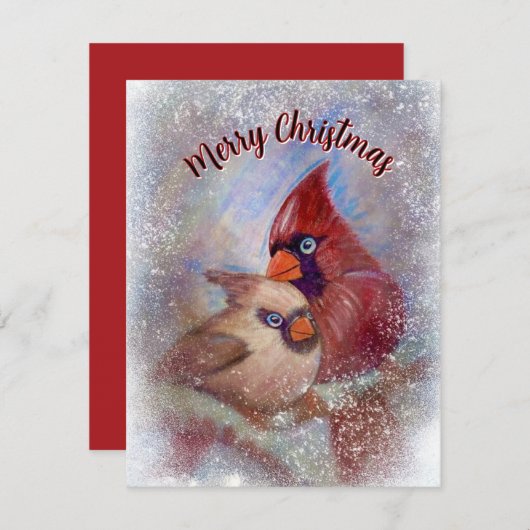 深紅色クリスマスカードのカスタマイズ可能な絵を描アート サンキューカード (正面/裏面)