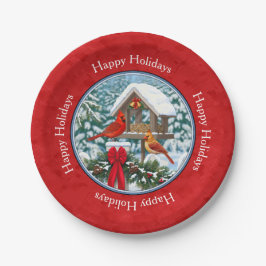 深紅色クリスマスバードフィーダーレッド ペーパープレート