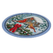 深紅色クリスマスフェスティブルブルー カッティングボード (角)