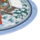 深紅色クリスマスフェスティブルブルー カッティングボード (角)