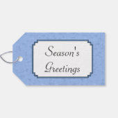 深紅色クリスマスフェスティブルブルー ギフトタグ (裏面横)