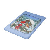 深紅色クリスマスフェスティブルブルー バスマット (アングル)