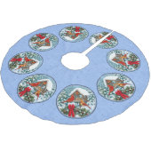 深紅色クリスマスフェスティブルブルー フリース ツリースカート (アングル)