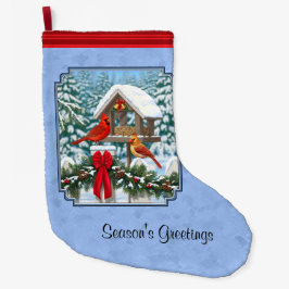 深紅色クリスマスフェスティブルブルー ラージクリスマスストッキング