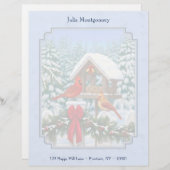 深紅色クリスマスフェスティブルブルー レターヘッド (正面/裏面)