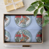 深紅色クリスマスフェスティブルブルー 薄葉紙 (ギフト)