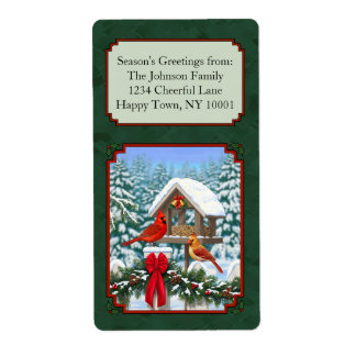 深紅色クリスマスフェスティンググリーン ラベル