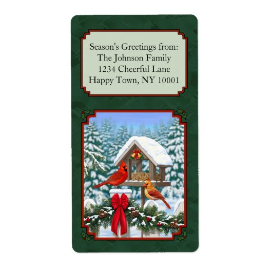 深紅色クリスマスフェスティンググリーン ラベル (正面)