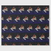 深紅色クリスマスラッピング紙 ラッピングペーパー (フラット)