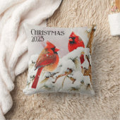 深紅色ズオンスノーツリーブランチアウィンターホリデイ クッション (ブランケット)