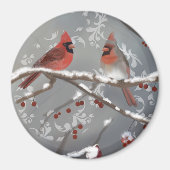 深紅色ズオンスノーブランチ マグネット (正面)