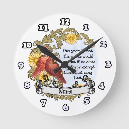 深紅色タレントクリスチャン時計 ラウンド壁時計 (正面)