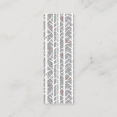 深紅色ツリーの樺の木ライトグレーブックマーク スキニー名刺 (裏面)