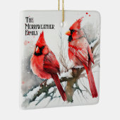 深紅色ツリー分岐Aカスタマイズ可能なクリスマス セラミックオーナメント (右)
