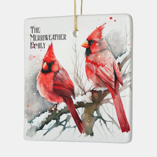 深紅色ツリー分岐Aカスタマイズ可能なクリスマス セラミックオーナメント (左)