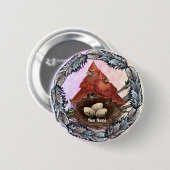 深紅色ネスト 缶バッジ (正面&裏面)