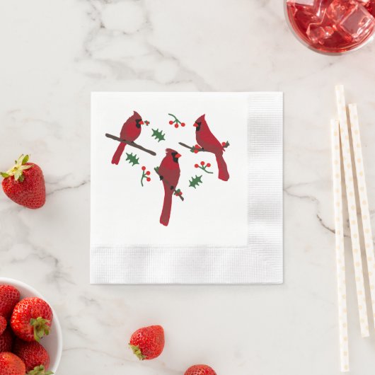 深紅色ペーパーナプキン 縁ありカクテルナプキン (インサイチュ)