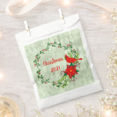 深紅色リース パーソナライズされた フェイバーバッグ (クリップ留めされた状態)