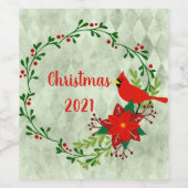 深紅色リース パーソナライズされた ワインラベル (シングルラベル)