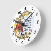 深紅色信仰時計 ラウンド壁時計 (傾斜)