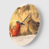 深紅色入り秋時計 ラージ壁時計 (傾斜)