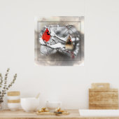 深紅色冬のシーンのポスター ポスター (キッチン)