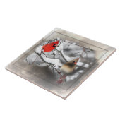 深紅色冬のシーンタイル タイル (側面)