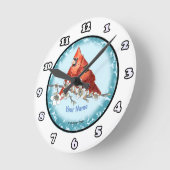 深紅色分岐時計 ラウンド壁時計 (傾斜)