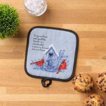 深紅色及び雪ポットホルダー