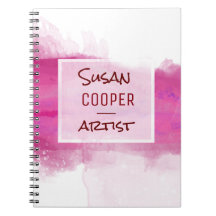 深紅色水彩画ブラシストロークおよびばら色のDesig