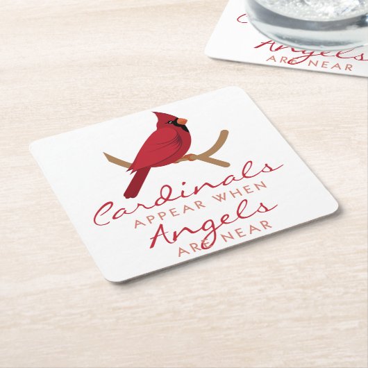 深紅色表示 スクエアペーパーコースター (アングル)